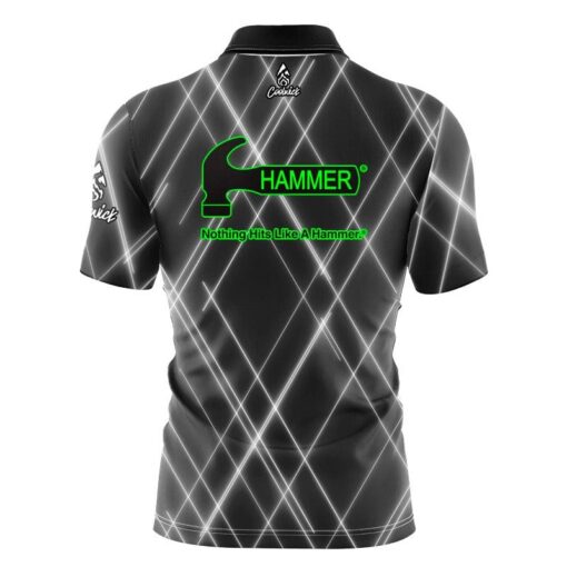 Hammer Argyle Quick Ship CoolWick Sash Zip Bowling Jersey - Image 2