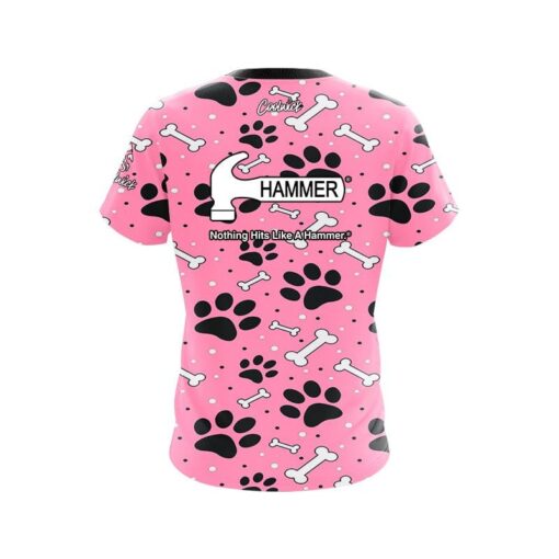 Hammer Pink Paws and Bones CoolWick Bowling Jersey - Image 2
