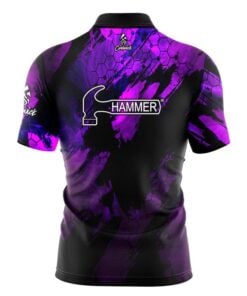 Alternative view of Hammer Black Widow Purple Pearl Quick Ship CoolWick Sash Zip Bowling Jersey