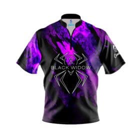 Hammer Black Widow Purple Pearl Quick Ship CoolWick Sash Zip Bowling Jersey