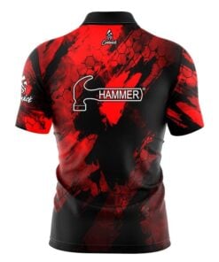 Alternative view of Hammer Black Widow Red Pearl Quick Ship CoolWick Sash Zip Bowling Jersey