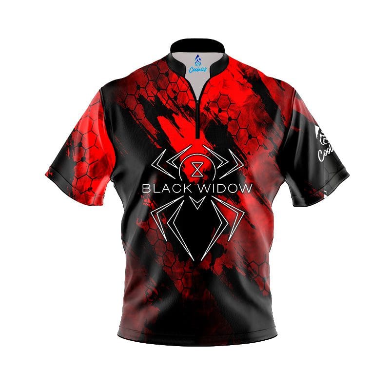 Hammer Black Widow Red Pearl Quick Ship CoolWick Sash Zip Bowling Jersey