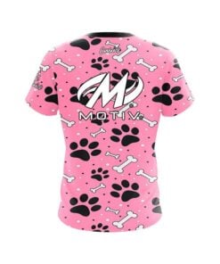 Alternative view of Motiv Pink Paws and Bones CoolWick Bowling Jersey