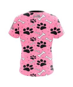 Alternative view of Plain Pink Paws and Bones CoolWick Bowling Jersey