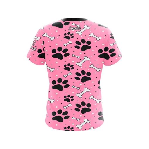 Plain Pink Paws and Bones CoolWick Bowling Jersey - Image 2