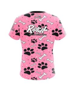 Alternative view of Radical Pink Paws and Bones CoolWick Bowling Jersey