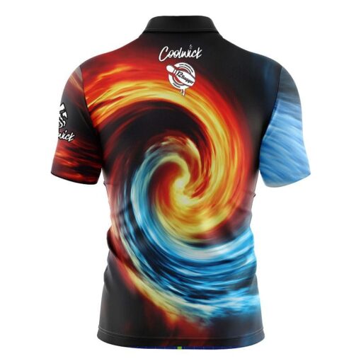 12Bagger Fire and Ice Vortex Fast Track CoolWick Bowling Jersey - Image 2