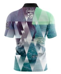 Alternative view of 12Bagger Geometric Ocean Fast Track CoolWick Bowling Jersey