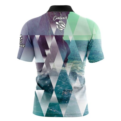 12Bagger Geometric Ocean Fast Track CoolWick Bowling Jersey - Image 2