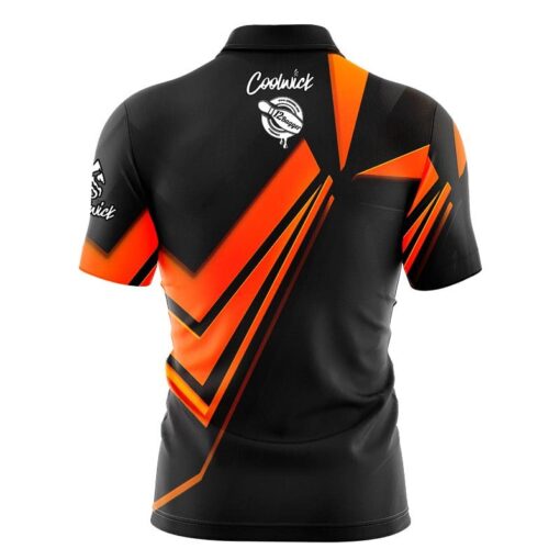 12Bagger Steaming Dynamic Orange Fast Track CoolWick Bowling Jersey - Image 2