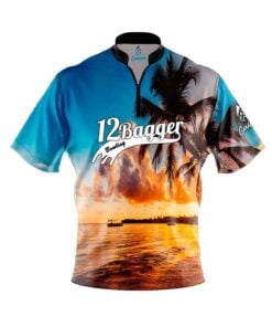 12Bagger Sunset Palm Trees Fast Track CoolWick Bowling Jersey