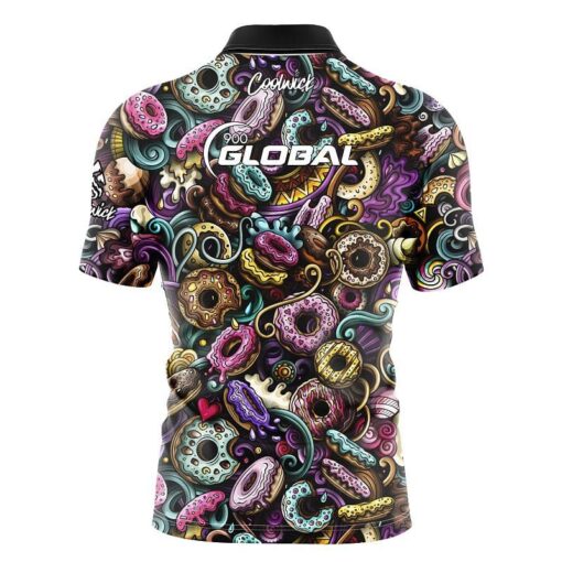 900 Global Doughnut Fast Track CoolWick Bowling Jersey - Image 2