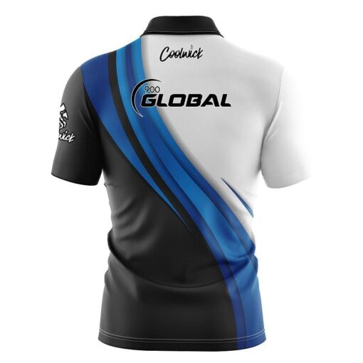 900 Global Blue Flutter Fast Track CoolWick Bowling Jersey - Image 2