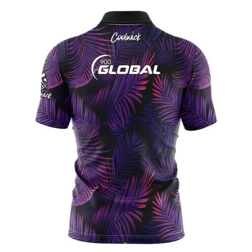 900 Global Purple Jungle Fast Track CoolWick Bowling Jersey - Image 2