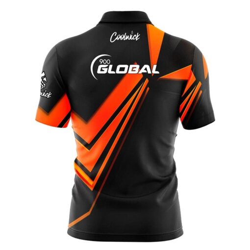 900 Global Steaming Dynamic Orange Fast Track CoolWick Bowling Jersey - Image 2