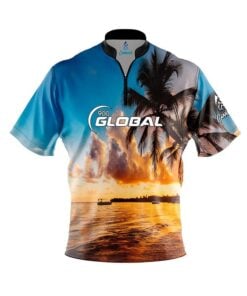 900 Global Sunset Palm Trees Fast Track CoolWick Bowling Jersey