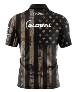 Alternative view of 900 Global Desert Camo Flag Fast Track CoolWick Bowling Jersey