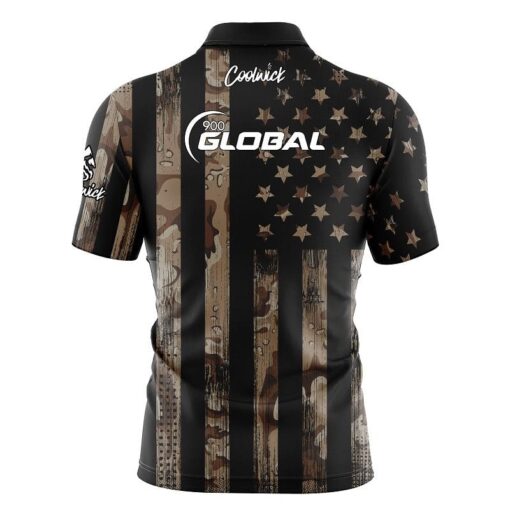 900 Global Desert Camo Flag Fast Track CoolWick Bowling Jersey - Image 2