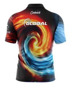 Alternative view of 900 Global Fire and Ice Vortex Fast Track CoolWick Bowling Jersey