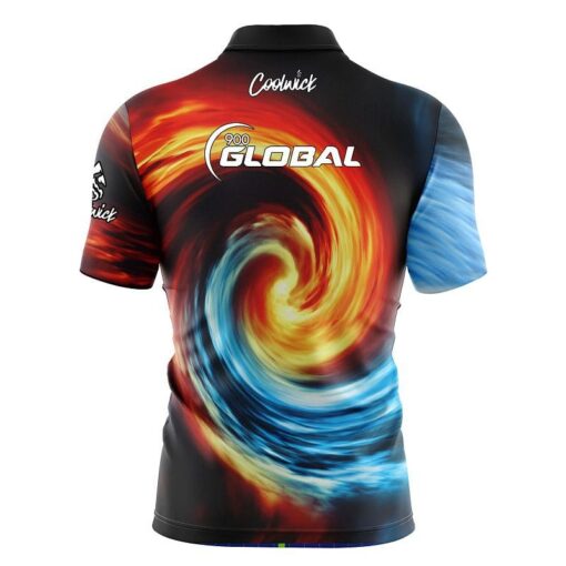900 Global Fire and Ice Vortex Fast Track CoolWick Bowling Jersey - Image 2