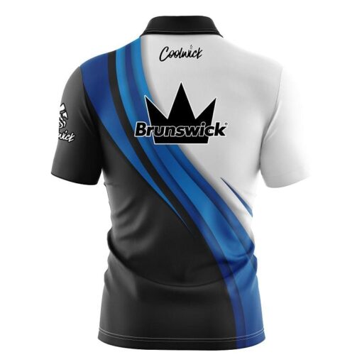 Brunswick Blue Flutter Fast Track CoolWick Bowling Jersey - Image 2