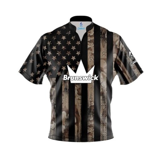 Brunswick Desert Camo Flag Fast Track CoolWick Bowling Jersey