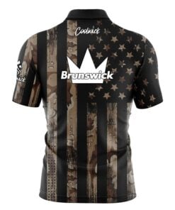 Alternative view of Brunswick Desert Camo Flag Fast Track CoolWick Bowling Jersey
