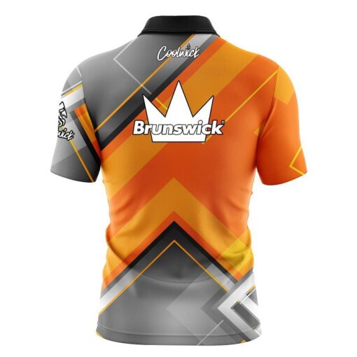 Brunswick Orange Veneer Fast Track CoolWick Bowling Jersey - Image 2