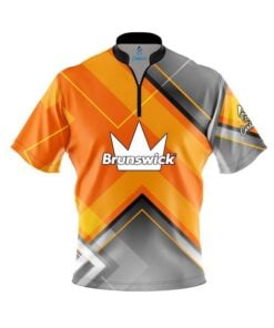 Brunswick Orange Veneer Fast Track CoolWick Bowling Jersey