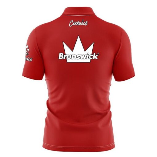 Brunswick Plain Red Fast Track CoolWick Bowling Jersey - Image 2