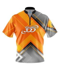 Columbia 300 Orange Veneer Fast Track CoolWick Bowling Jersey