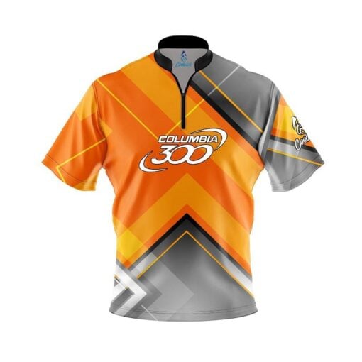 Columbia 300 Orange Veneer Fast Track CoolWick Bowling Jersey
