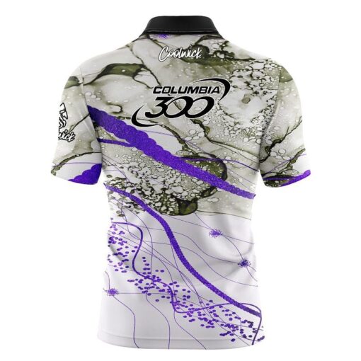 Columbia 300 Purple Granite Fast Track CoolWick Bowling Jersey - Image 2