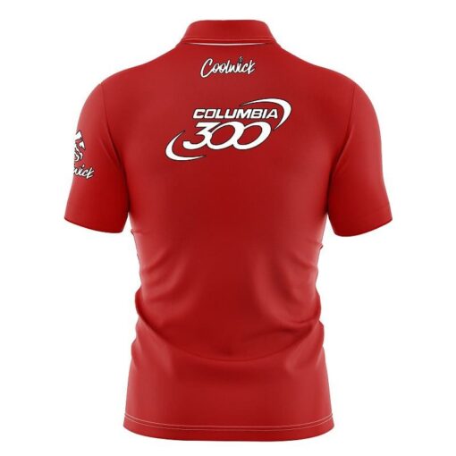 Columbia 300 Plain Red Fast Track CoolWick Bowling Jersey - Image 2