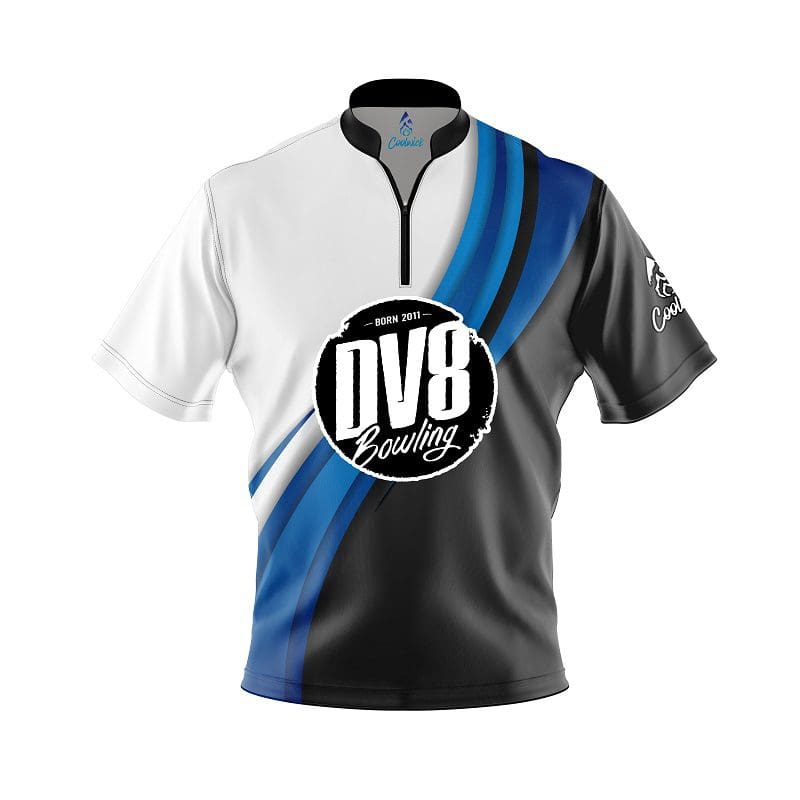 DV8 Blue Flutter Fast Track CoolWick Bowling Jersey