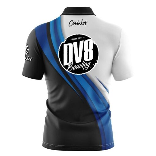 DV8 Blue Flutter Fast Track CoolWick Bowling Jersey - Image 2