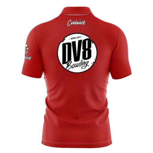 DV8 Plain Red Fast Track CoolWick Bowling Jersey - Image 2