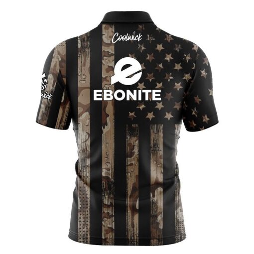 Ebonite Desert Camo Flag Fast Track CoolWick Bowling Jersey - Image 2