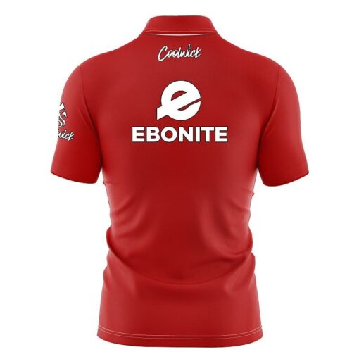 Ebonite Plain Red Fast Track CoolWick Bowling Jersey - Image 2