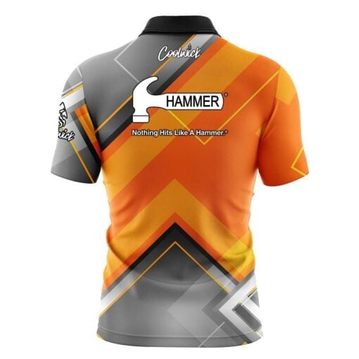 Hammer Orange Veneer Fast Track CoolWick Bowling Jersey - Image 2