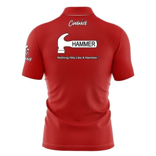 Hammer Plain Red Fast Track CoolWick Bowling Jersey - Image 2