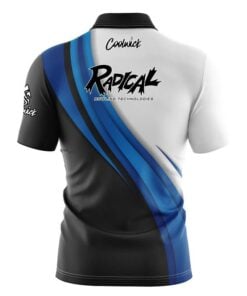 Alternative view of Radical Blue Flutter Fast Track CoolWick Bowling Jersey