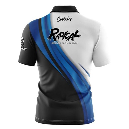 Radical Blue Flutter Fast Track CoolWick Bowling Jersey - Image 2