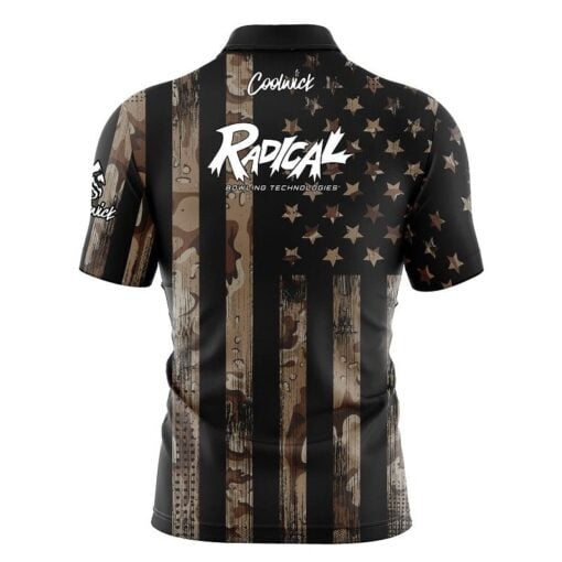 Radical Desert Camo Flag Fast Track CoolWick Bowling Jersey - Image 2
