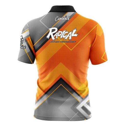 Radical Orange Veneer Fast Track CoolWick Bowling Jersey - Image 2