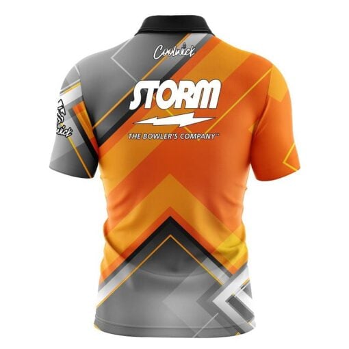 Storm Orange Veneer Fast Track CoolWick Bowling Jersey - Image 2