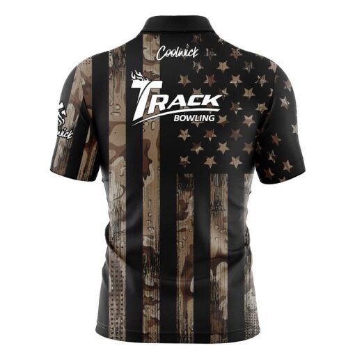Track Desert Camo Flag Fast Track CoolWick Bowling Jersey - Image 2