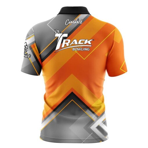Track Orange Veneer Fast Track CoolWick Bowling Jersey - Image 2