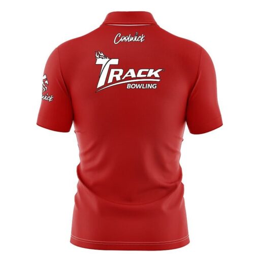 Track Plain Red Fast Track CoolWick Bowling Jersey - Image 2
