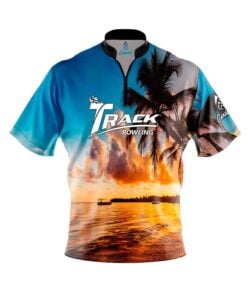 Track Sunset Palm Trees Fast Track CoolWick Bowling Jersey